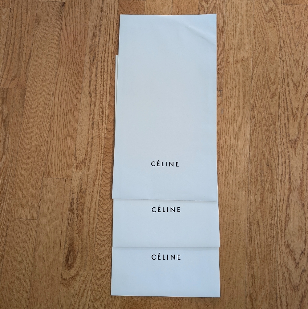 x3 CÉLINE Signatuee White Paper Gift Packing Sleeves
